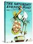 "Stork and Quints," Saturday Evening Post Cover, April 1, 1984-BB Sams-Stretched Canvas