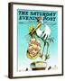 "Stork and Quints," Saturday Evening Post Cover, April 1, 1984-BB Sams-Framed Giclee Print