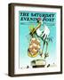 "Stork and Quints," Saturday Evening Post Cover, April 1, 1984-BB Sams-Framed Giclee Print