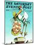 "Stork and Quints," Saturday Evening Post Cover, April 1, 1984-BB Sams-Mounted Giclee Print