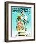 "Stork and Quints," Saturday Evening Post Cover, April 1, 1984-BB Sams-Framed Giclee Print