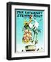 "Stork and Quints," Saturday Evening Post Cover, April 1, 1984-BB Sams-Framed Giclee Print