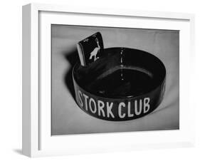 Stork Club Ashtray with a Stork Emblazoned Book of Matches on Table in This Exclusive Night Club-Alfred Eisenstaedt-Framed Photographic Print