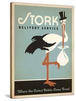 Stork Delivery Service (Blue)-Anderson Design Group-Stretched Canvas