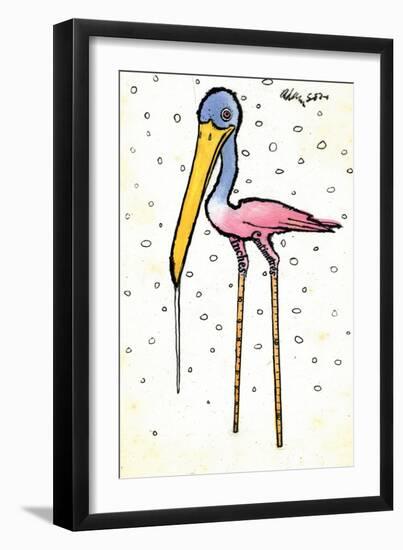 Stork with Calibrated Shanks, 1970s-George Adamson-Framed Giclee Print