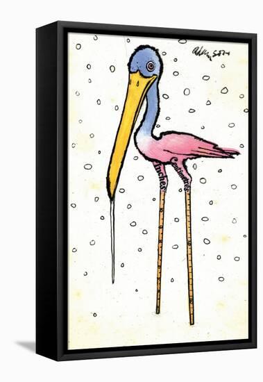 Stork with Calibrated Shanks, 1970s-George Adamson-Framed Stretched Canvas