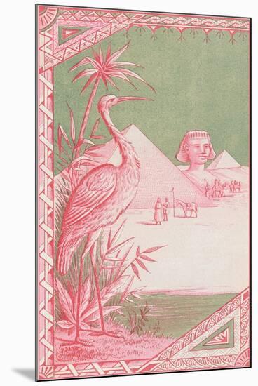 Stork with Egyptian Themes-null-Mounted Art Print