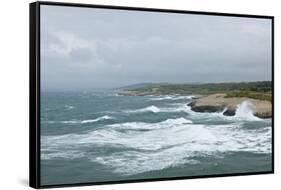 Storm along Porto Torres Coastline, Porto Torres, Sardinia, Italy-Guido Cozzi-Framed Stretched Canvas