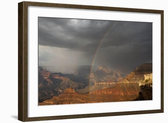 Storm and Rainbow over the Grand Canyon, Grand Canyon, Arizona-Greg Probst-Framed Photographic Print