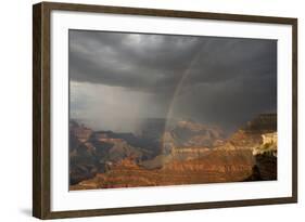 Storm and Rainbow over the Grand Canyon, Grand Canyon, Arizona-Greg Probst-Framed Photographic Print