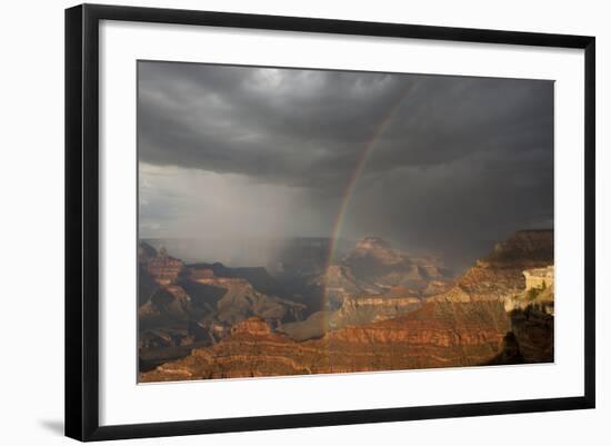 Storm and Rainbow over the Grand Canyon, Grand Canyon, Arizona-Greg Probst-Framed Photographic Print