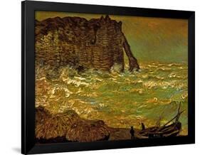 Storm at Etretat, 1883-Claude Monet-Framed Premium Giclee Print