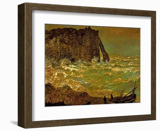 Storm at Etretat, 1883-Claude Monet-Framed Giclee Print