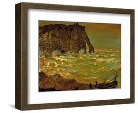 Storm at Etretat, 1883-Claude Monet-Framed Giclee Print