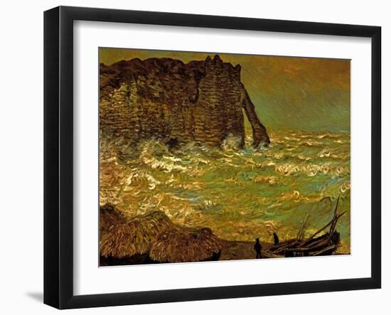 Storm at Etretat, 1883-Claude Monet-Framed Giclee Print