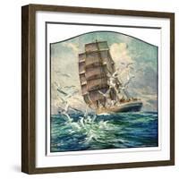 "Storm at Sea,"October 31, 1931-Anton Otto Fischer-Framed Premium Giclee Print