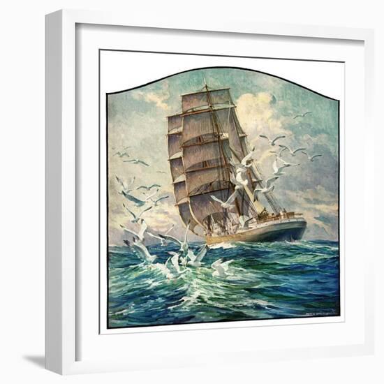 "Storm at Sea,"October 31, 1931-Anton Otto Fischer-Framed Premium Giclee Print