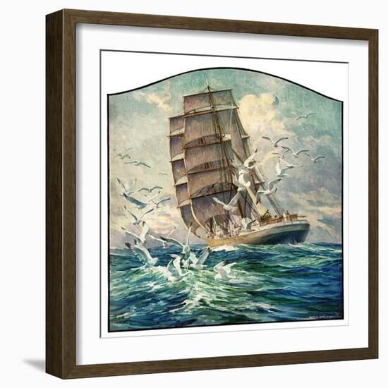 "Storm at Sea,"October 31, 1931-Anton Otto Fischer-Framed Giclee Print