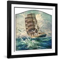 "Storm at Sea,"October 31, 1931-Anton Otto Fischer-Framed Giclee Print