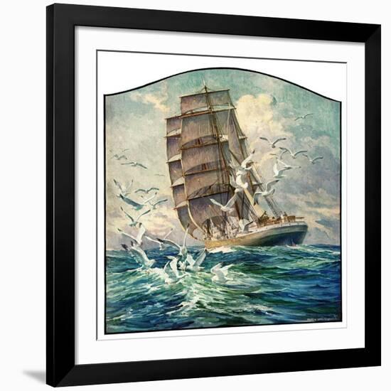 "Storm at Sea,"October 31, 1931-Anton Otto Fischer-Framed Giclee Print