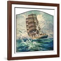 "Storm at Sea,"October 31, 1931-Anton Otto Fischer-Framed Giclee Print