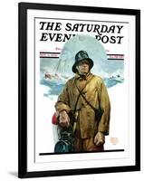 "Storm at Sea," Saturday Evening Post Cover, November 6, 1926-Edgar Franklin Wittmack-Framed Giclee Print