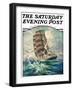 "Storm at Sea," Saturday Evening Post Cover, October 31, 1931-Anton Otto Fischer-Framed Giclee Print