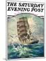 "Storm at Sea," Saturday Evening Post Cover, October 31, 1931-Anton Otto Fischer-Mounted Giclee Print