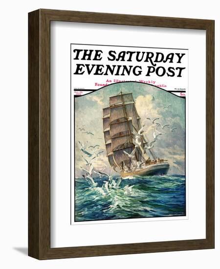 "Storm at Sea," Saturday Evening Post Cover, October 31, 1931-Anton Otto Fischer-Framed Giclee Print