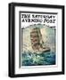 "Storm at Sea," Saturday Evening Post Cover, October 31, 1931-Anton Otto Fischer-Framed Giclee Print