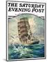 "Storm at Sea," Saturday Evening Post Cover, October 31, 1931-Anton Otto Fischer-Mounted Giclee Print