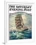 "Storm at Sea," Saturday Evening Post Cover, October 31, 1931-Anton Otto Fischer-Framed Giclee Print
