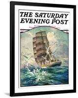 "Storm at Sea," Saturday Evening Post Cover, October 31, 1931-Anton Otto Fischer-Framed Giclee Print