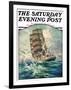 "Storm at Sea," Saturday Evening Post Cover, October 31, 1931-Anton Otto Fischer-Framed Giclee Print