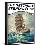 "Storm at Sea," Saturday Evening Post Cover, October 31, 1931-Anton Otto Fischer-Framed Stretched Canvas