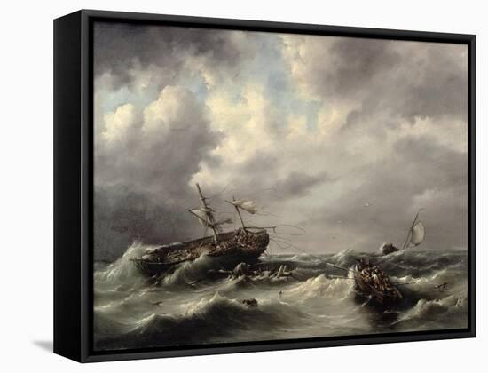 Storm at Sea-Hermann Koekkoek-Framed Stretched Canvas
