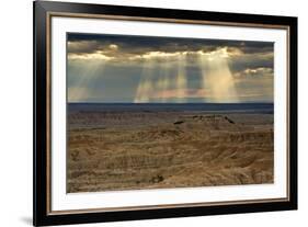 Storm at sunset, Pinnacles Viewpoint, Badlands National Park, South Dakota, USA-Michel Hersen-Framed Premium Photographic Print