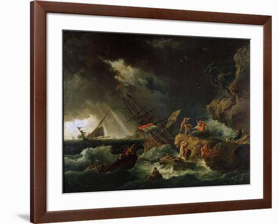 Storm at the Sea, 1740S-Claude Joseph Vernet-Framed Giclee Print