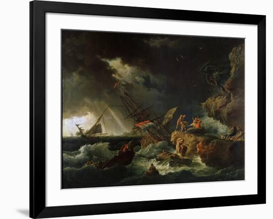 Storm at the Sea, 1740S-Claude Joseph Vernet-Framed Giclee Print