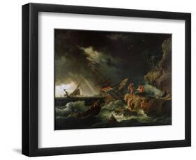 Storm at the Sea, 1740S-Claude Joseph Vernet-Framed Premium Giclee Print