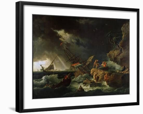 Storm at the Sea, 1740S-Claude Joseph Vernet-Framed Giclee Print