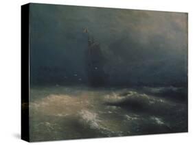 Storm at the Seashore by Nice, 1885-Ivan Konstantinovich Aivazovsky-Stretched Canvas