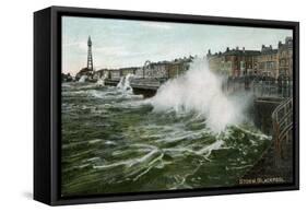 Storm, Blackpool, Lancashire, C1905-null-Framed Stretched Canvas