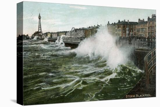 Storm, Blackpool, Lancashire, C1905-null-Stretched Canvas