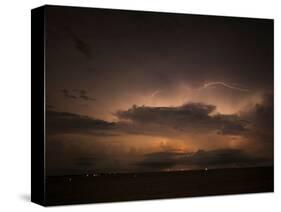 Storm Cloud and Lightning at Sea Taken in Pensacola Florida-Harris Hamdan-Stretched Canvas