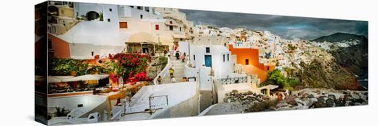 Storm Cloud over the Santorini, Cyclades Islands, Greece-null-Stretched Canvas