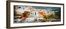 Storm Cloud over the Santorini, Cyclades Islands, Greece-null-Framed Photographic Print