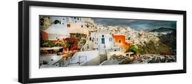 Storm Cloud over the Santorini, Cyclades Islands, Greece-null-Framed Photographic Print