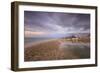 Storm clouds are reflected in the clear water at sunset, Porto Recanati, Conero Riviera, Italy-Roberto Moiola-Framed Photographic Print