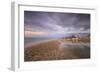 Storm clouds are reflected in the clear water at sunset, Porto Recanati, Conero Riviera, Italy-Roberto Moiola-Framed Photographic Print